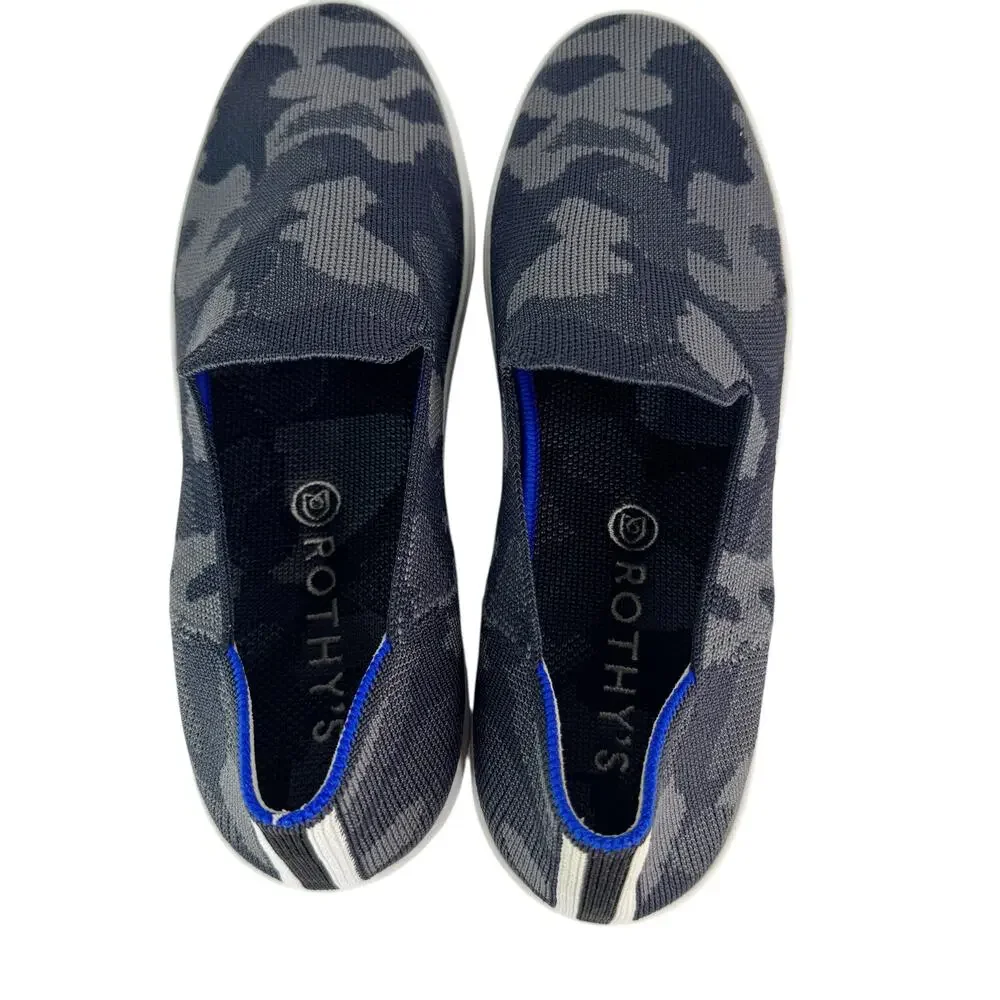 Rothy's The Original Slip-On Sneaker Camo Print Knit Uppers Washable Gray 10